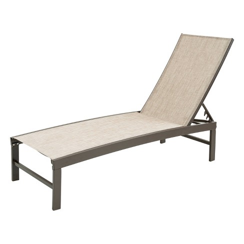 Outdoor Five Position Adjustable Chaise Lounge Chair Beige - Crestlive  Products