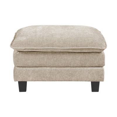 Modern Style Ottoman Taupe Chenille Fabric Upholstery Contemporary Living Room Furniture 1pc Durable Plywood Plush Comfort