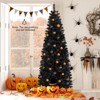 Tangkula Pre-lit Tree Hinged Artificial Pencil Tree w/ PVC Branch Tips & Warm White Lights - 3 of 4