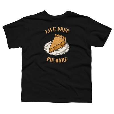 Boy's Design By Humans Live Free Pumpkin Pie Hard By dumbshirts T-Shirt