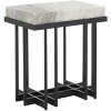 Gustaf Rectangle Accent Table - Sand Brown Marble/Black - Safavieh - 3 of 4