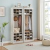 Coat Rack with Shoe Storage, Shoe Storage Cabinet with 15 Cubbies - 3 of 4