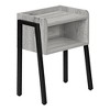Accent Table Side End Nightstand Lamp Living Room Bedroom Grey Laminate Black Metal Contemporary Modern - 2 of 4