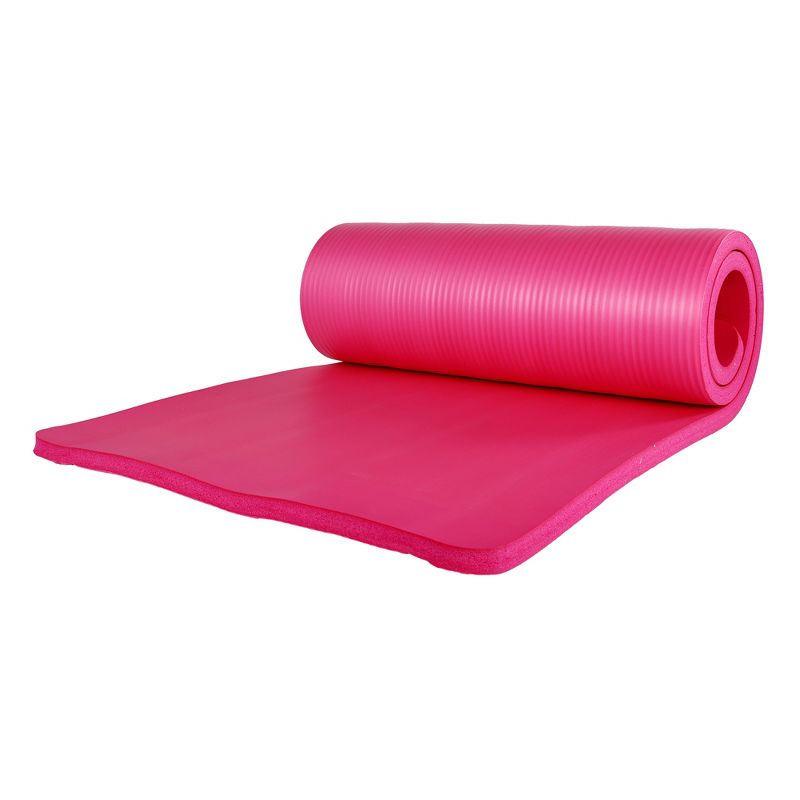 BalanceFrom Fitness 7-Piece Home Gym Yoga Set with 1-Inch Thick Yoga Mat, 2 Yoga Blocks, Mat Towel, Hand Towel, Stretch Strap & Knee Pad, Pink, 2 of 7