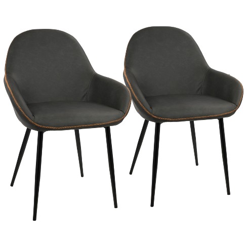 Set of 2 Clubhouse Contemporary Dining Chair Black/Gray - LumiSource - image 1 of 4
