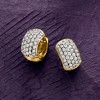 Ross-Simons 0.25 ct. t.w. Pave Diamond Huggie Hoop Earrings in 18kt Gold Over Sterling - 3 of 4