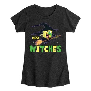 Girls' - SpongeBob SquarePants - Best Witches Fitted Short Sleeve Graphic T-Shirt - 1 of 4