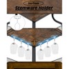 Corner Bar Cabinet – 5-Tier Industrial Wine Storage with Glass Holder & Mesh Doors, Space-Saving Liquor Organizer for Living Room - 4 of 4