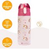 Bentology Double Wall Insulated 13oz Reusable Water Bottle for Kids - Cheetah - Spill Proof Lid, Stainless Steel - Keep Liquids Hot/Cold For Hours - - 3 of 4