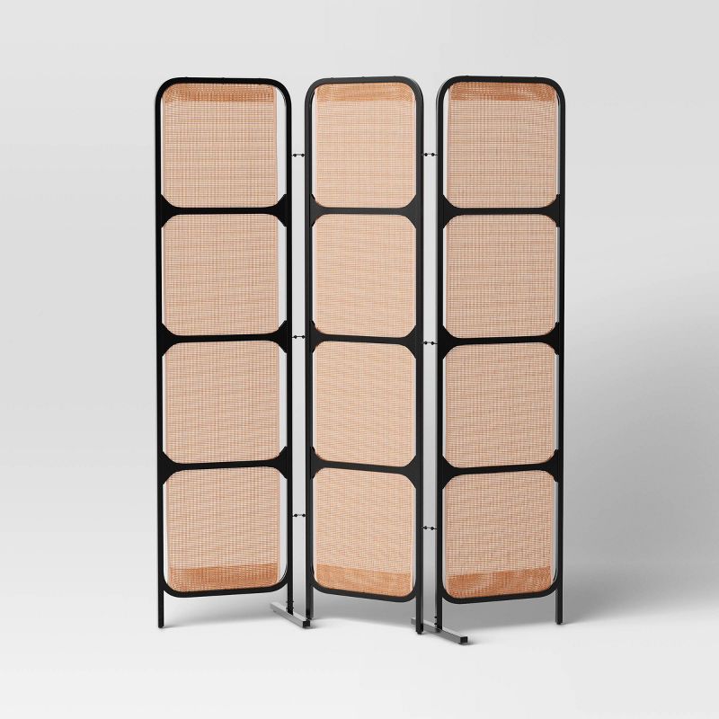 6&#39; Modern 3-Panel Patio Decorative Screen Black - Threshold&#8482;, 1 of 6