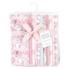 Hudson Baby Infant Girl Cotton Flannel Burp Cloths Bundle, Girl New Elephant, One Size - 2 of 4