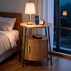 TiramisuBest End Tables Side Table with Storage,Nightstand with Charging Station,Bedside Tables for Living Bedroom Sofa Couch,Yellow Walnut - 3 of 4