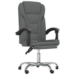 vidaXL Modern Reclining Office Chair with Adjustable Height and Backrest, Durable Fabric, 360-Degree Swivel Design, Dark Gray - 1 of 4