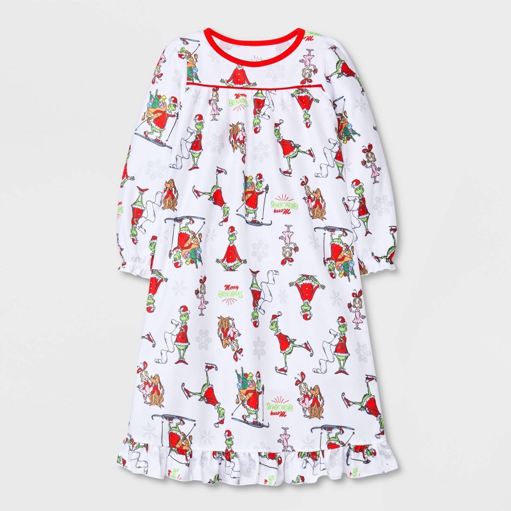 3T Toddler Girls' Dr. Seuss Grinch Granny NightGown - White 