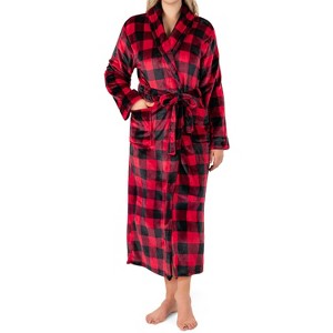 PAVILIA Fleece Robe For Women, Plush Warm Bathrobe, Fluffy Soft Spa Long Lightweight Fuzzy Cozy, Satin Trim - 1 of 4
