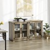 Farmhouse Sideboard, Buffet Cabinet Bar Cabinet with 4 Glass Doors, Credenza - 2 of 4