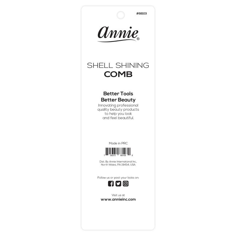 Annie International Shell Long Tail Shining Comb - 2ct, 4 of 6