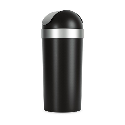 Umbra Black and Silver 16-Gallon Swing-Top Trash Can