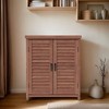 PAGED Potting Bench with Storage Cabinet and Metal Table Top,Outdoor Storage Cabinet with Screen Door Design,Potting Table for Garden - 2 of 4