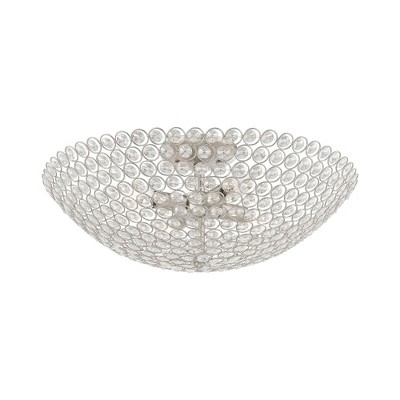 Cassandra Brushed Nickel 4-Light Crystal Bowl Ceiling Fixture