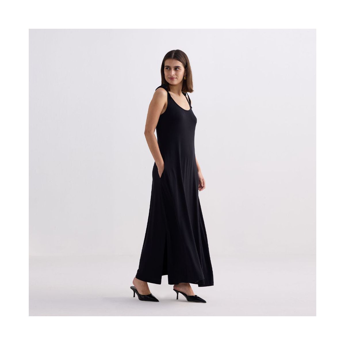 Reistor Womens Tie-Detail Maxi Dress - thumbnail 9