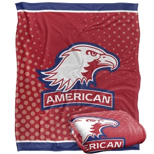 American University Logo Dots Silky Touch Blanket White 50x60 - 1 of 4