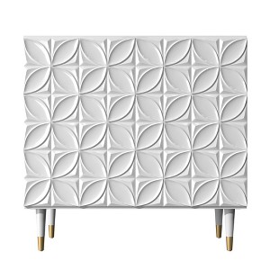 CLIHOME 2 Door Sideboard Gloss Lacquer Media Storage Accent Cabinet Utility Storage Cabinets - 1 of 4