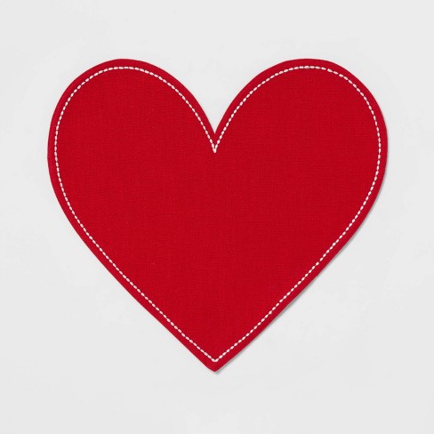 Cotton Heart Shaped Charger Red - Threshold™ - image 1 of 4
