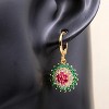 Vuskdtei18K Gold Plated Flower Dangle Earrings for Women, Hypoallergenic Cubic Zirconia Earrings, Elegant Chandelier Drop Earrings - 3 of 4