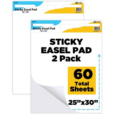 Enday Anchor Chart Paper 25"x 30" (2 Pack) - Sticky Easel Pad Chart Paper for Teachers, 25 in x 30 in 30 Sheets Per Pad