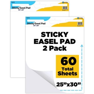 Enday Anchor Chart Paper 25"x 30" (2 Pack) - Sticky Easel Pad Chart Paper for Teachers, 25 in x 30 in 30 Sheets Per Pad - 1 of 1