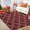 Washable Christmas Rug, Non-Slip Holiday Accent Rug with Garland Pattern, Low Pile Non-Shedding Carpet for Living Room & Office - 3 of 4