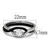 Slickblue Two-Tone Wedding Ring Set for Women, Clear CZ Cubic Zirconia, 4.5mm Round Center Stone, Sizes 5-10 - 2 of 4