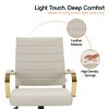 LeisureMod Benmar Leather Office Chair with Gold Accents, Adjustable Height, Swivel Base, Ergonomic Design for Home Office, Study, or Workspace - 4 of 4