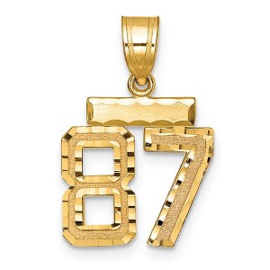 Black Bow Jewelry 14k Yellow Gold, Varsity Collection, Small D/C Pendant Number 87 - 1 of 4