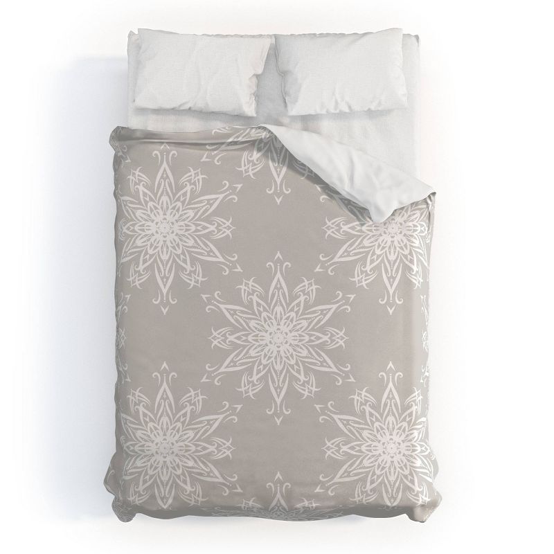 Queen Lisa Argyropoulos La Boho Snow Polyester Duvet Cover + Pillow Shams Beige - Deny Designs, 1 of 9