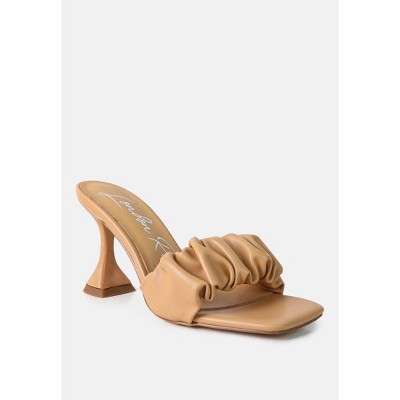 Rebel Ruched Straps Spool Heel Women Sandals