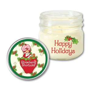Courtside Market Strawberry Shortcake Happy Holidays II 4 oz Candle - 1 of 3