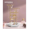 3-Tier Jewelry Display Stand with Metal Frame and Tray, Pale Gold and White Organizer for Necklaces, Earrings & Bracelets - 2 of 4