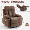 Bosmiller Rocker Recliner Chair with Vibration Massage and Heat, 360° Swivel Rocking, Ergonomic Lounge Chair with Side Pocket, Cup Holders - 2 of 4