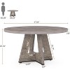 Gulches 47" Round Rustic Dining Table, Gray Engineered Wood Top & Pedestal Base, Seats 4 People, Indoor Use - 2 of 4