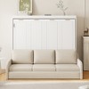 TIRAMISUBEST Full/Queen Size Murphy Bed with Folding Sofa, Storage Bed Frame with Built-in Bookshelf and LED Light - 3 of 4