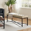Valerie Morden Button-Tufted Upholstered Storage Bench with Iron Leg|ARTFUL LIVING DESIGN-WHITE - 3 of 4