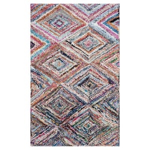 Multi-Colored Abstract Tufted Accent Rug - (3