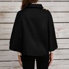 Ladies' Short Cape Style Wool Imitating Coat - 2 of 4