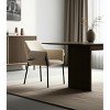 HomeRoots Cream and Black Boucle And Metal Dining Arm Chair - 2 of 4