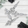 Northlight Commercial Size 2-Finish Christmas Finial Shatterproof Ornaments - Silver -12" - 4ct - 2 of 4