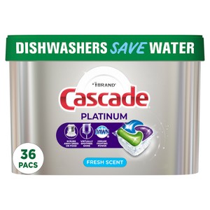 Cascade Platinum ActionPacs Dishwasher Detergents - Fresh Scent - 1 of 4