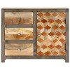 vidaXL Side Cabinet Gray 29.5"x11.8"x23.6" Solid Mango Wood - 4 of 4
