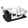 Trio Home Stainless Twist Design 3-Piece Dish Drying Drainer Rack, Removable Utensil Holder and Drainboard - Black/Black Twist - 2 of 4